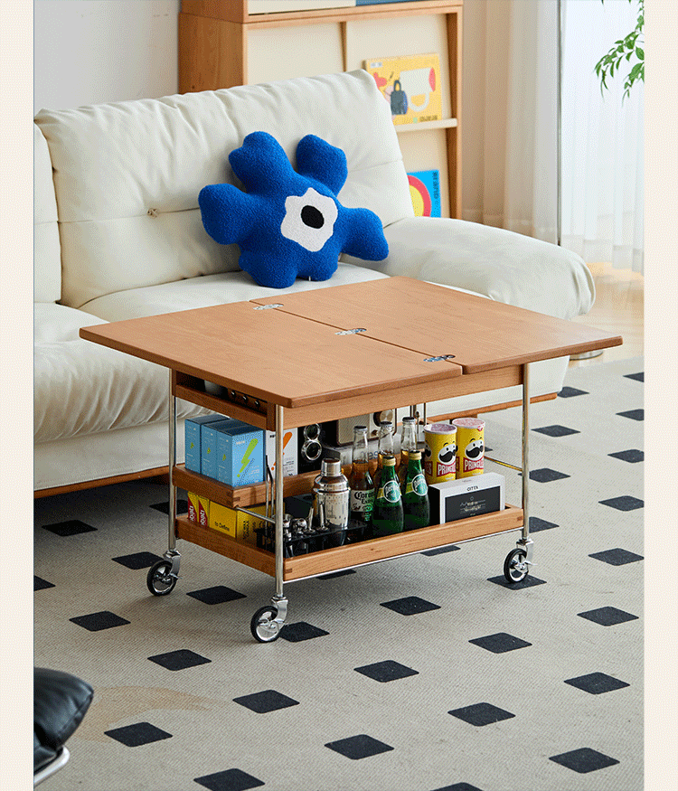 Scandinavian Cherry Wood Extendable Coffee Table TIMELESS