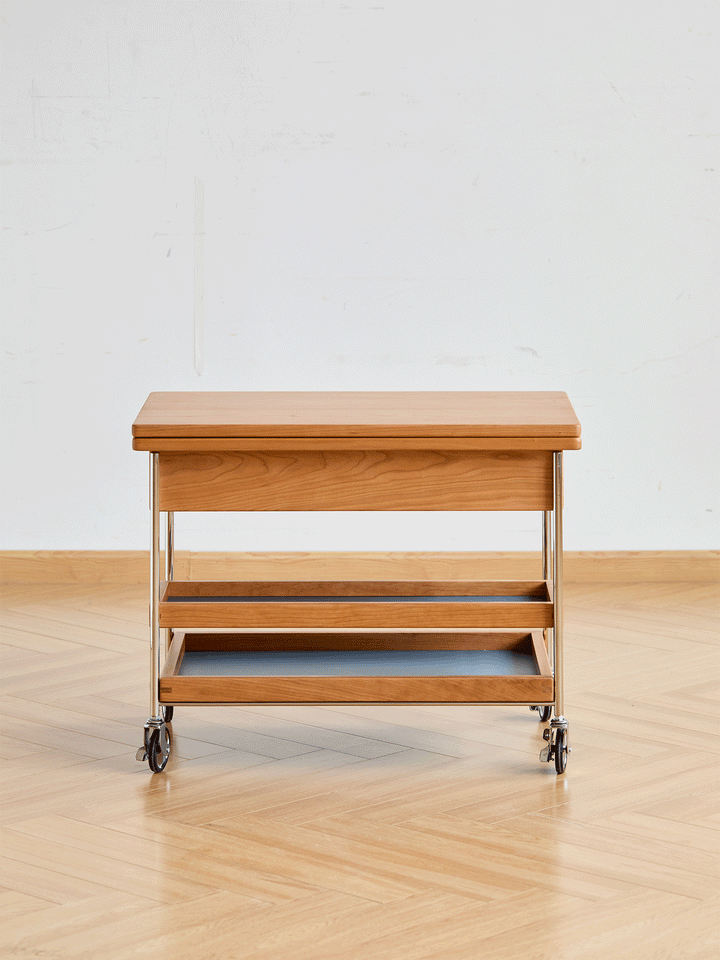 Scandinavian Cherry Wood Extendable Coffee Table TIMELESS