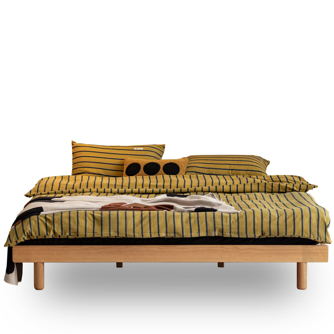 Scandinavian Cherry Wood Platform Bed ISLE