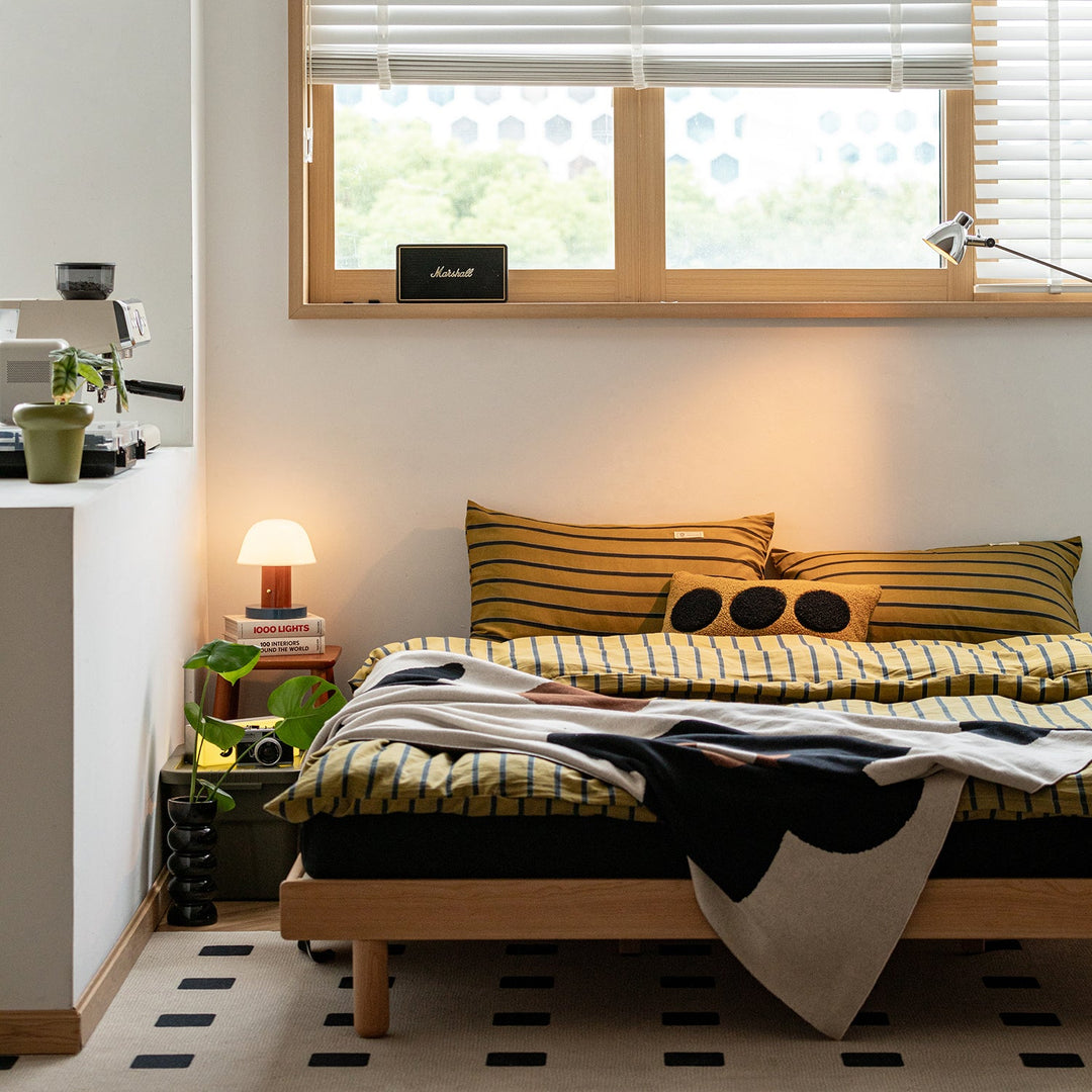 Scandinavian Cherry Wood Platform Bed ISLE