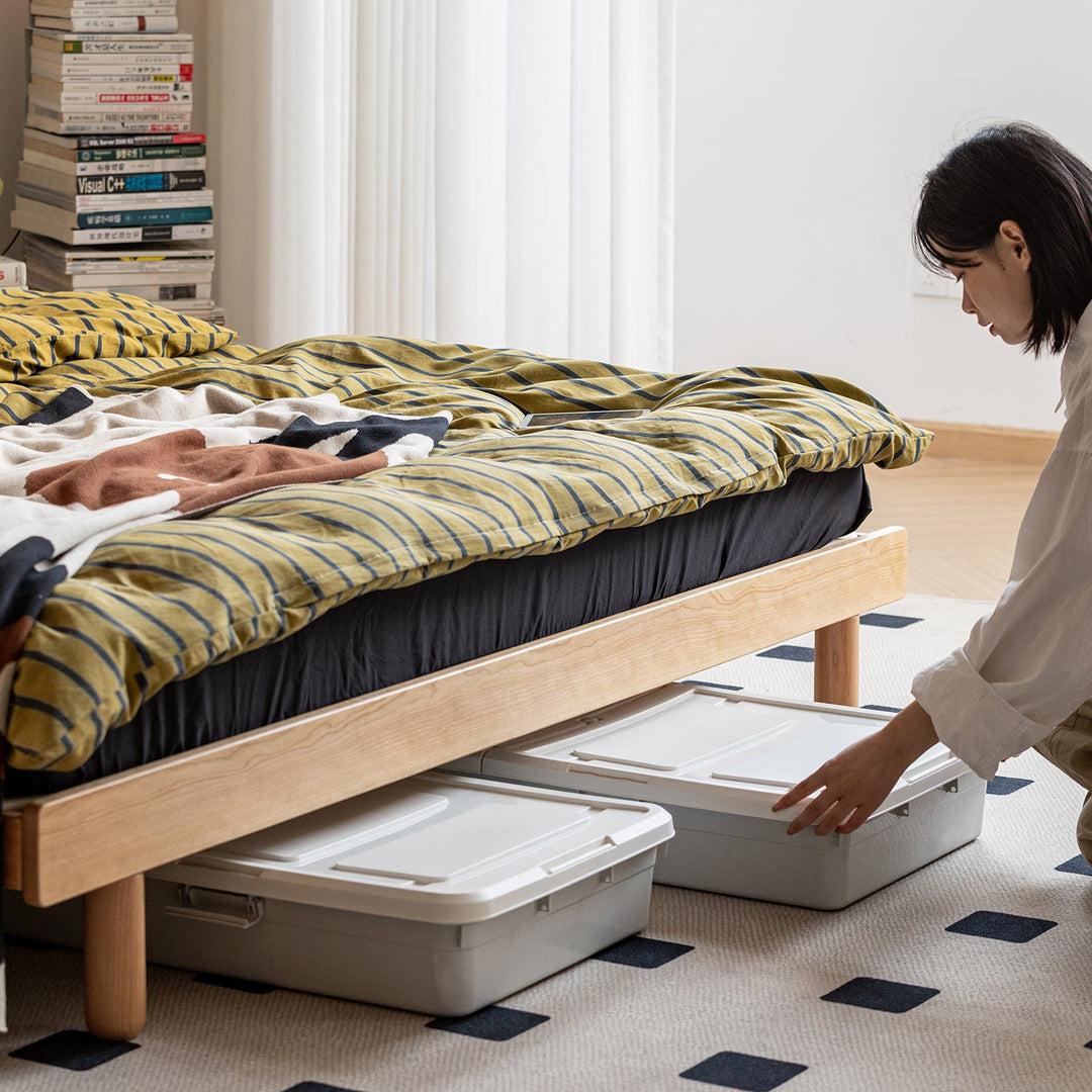 Scandinavian Cherry Wood Platform Bed ISLE