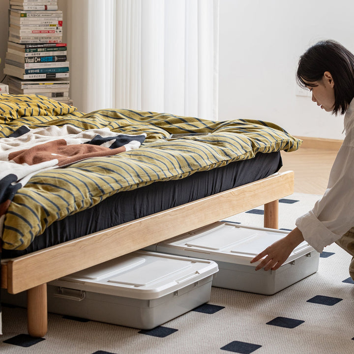 Scandinavian Cherry Wood Platform Bed ISLE