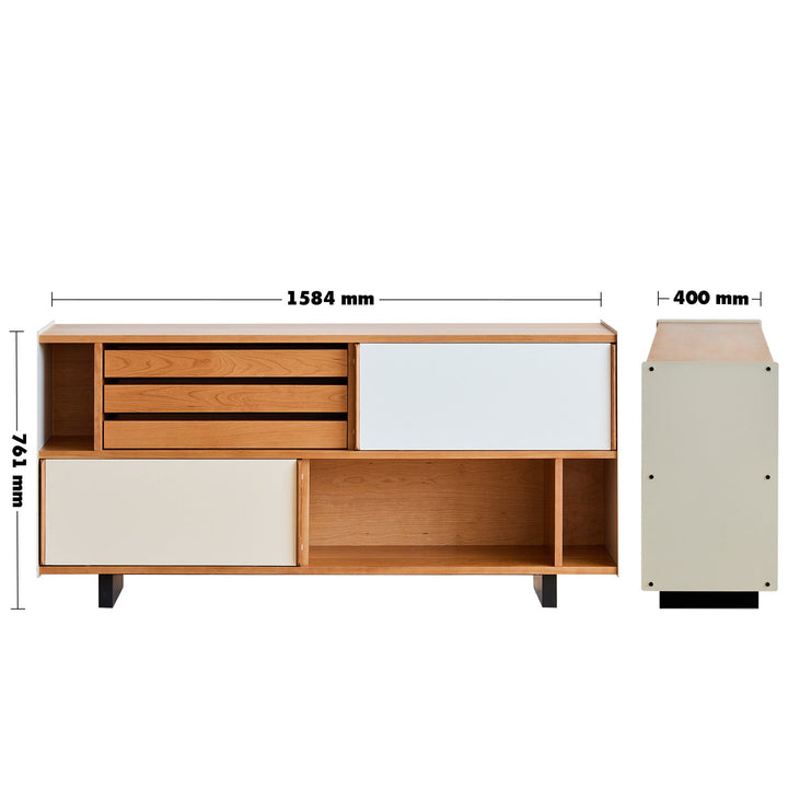 Scandinavian cherry wood side cabinet timeless size charts.