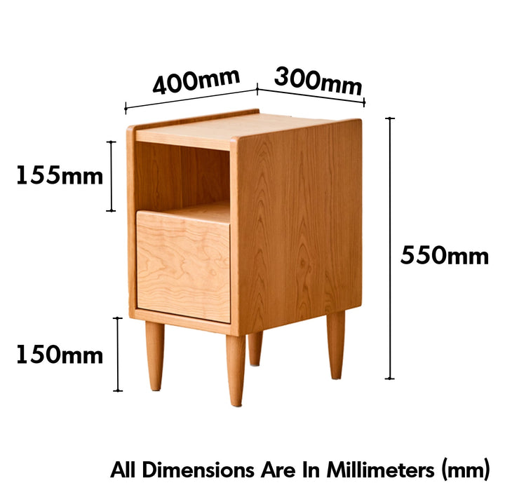 Scandinavian Cherry Wood Side Table CUBO