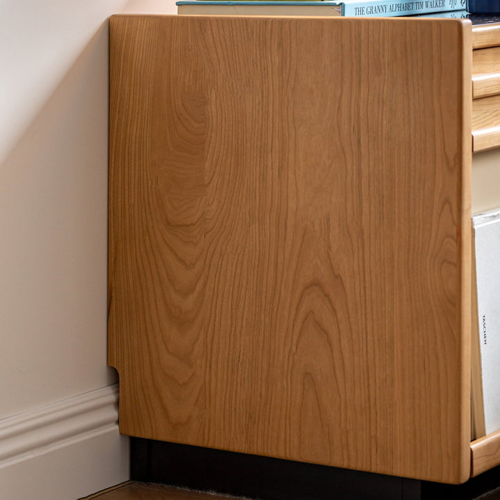 Scandinavian cherry wood side table timeless detail 1.