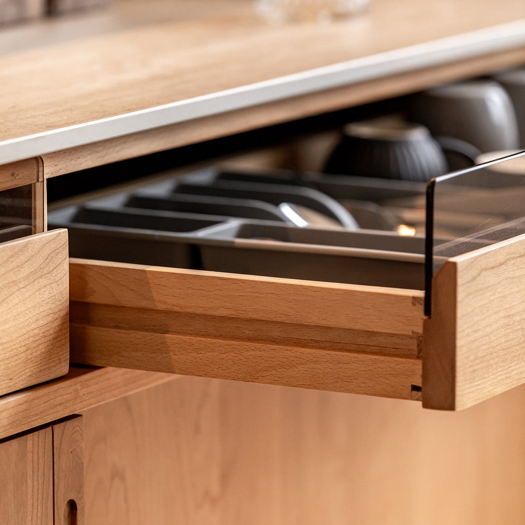 Scandinavian Cherry Wood Sintered Stone Cabinet TIMELESS