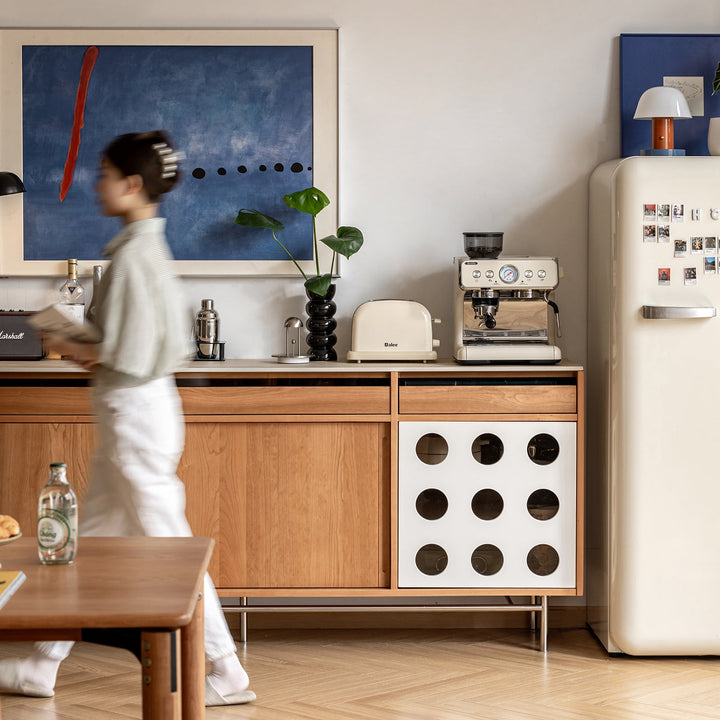 Scandinavian Cherry Wood Sintered Stone Cabinet TIMELESS