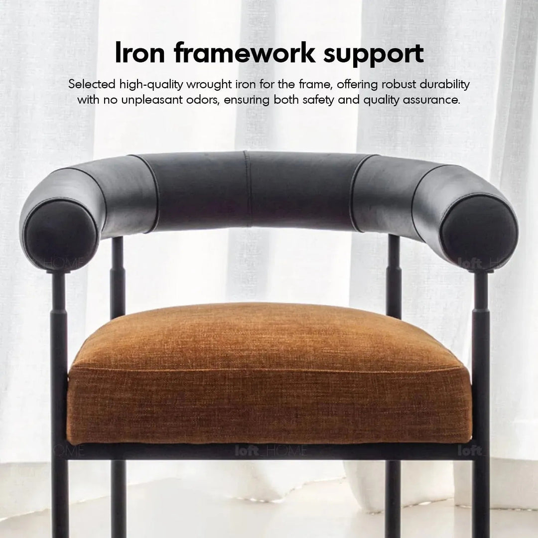 Industrial Faux Cashmere Leather Dining Chair NOST