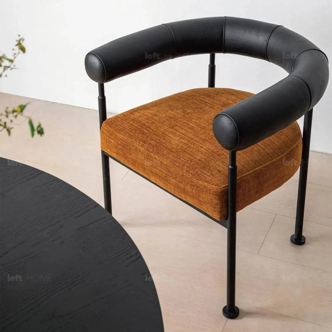 Industrial Faux Cashmere Leather Dining Chair NOST