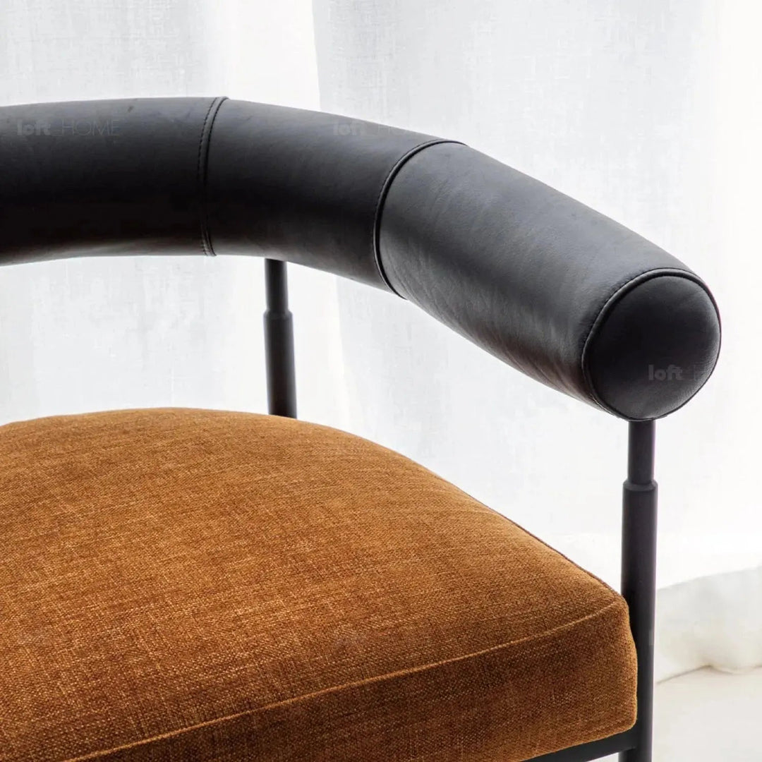 Industrial Faux Cashmere Leather Dining Chair NOST