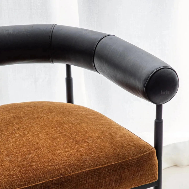 Industrial Faux Cashmere Leather Dining Chair NOST