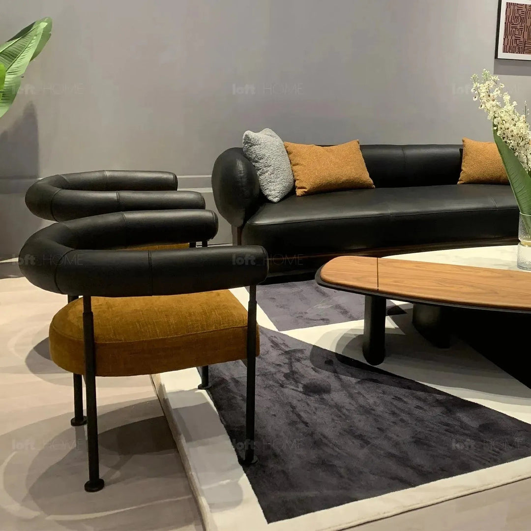 Industrial Faux Cashmere Leather Dining Chair NOST