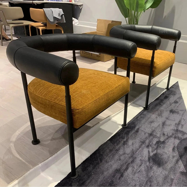 Industrial Faux Cashmere Leather Dining Chair NOST