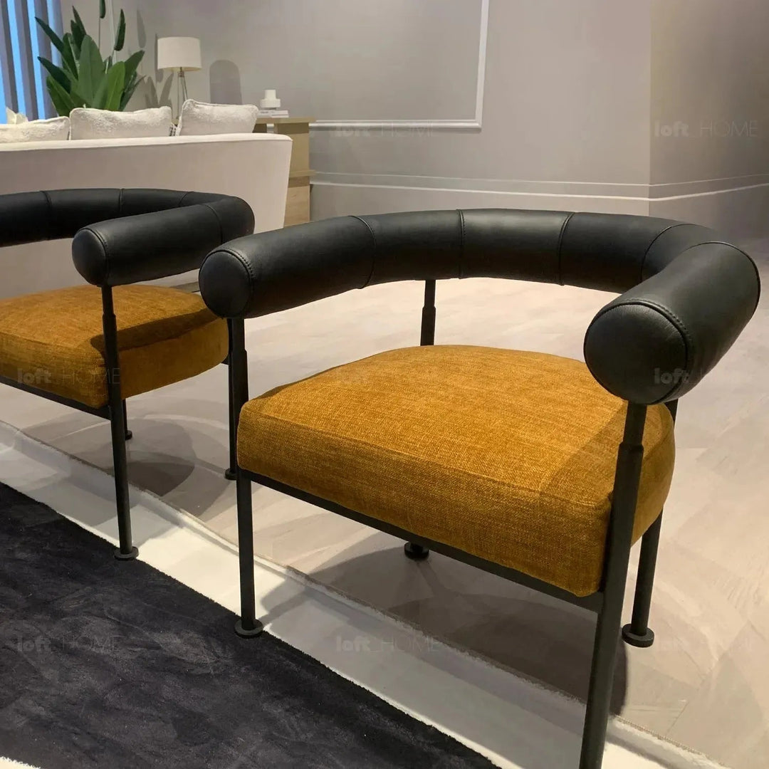 Industrial Faux Cashmere Leather Dining Chair NOST