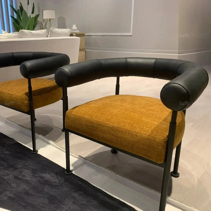 Industrial Faux Cashmere Leather Dining Chair NOST