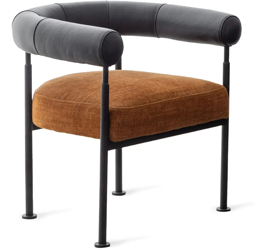 Industrial Faux Cashmere Leather Dining Chair NOST