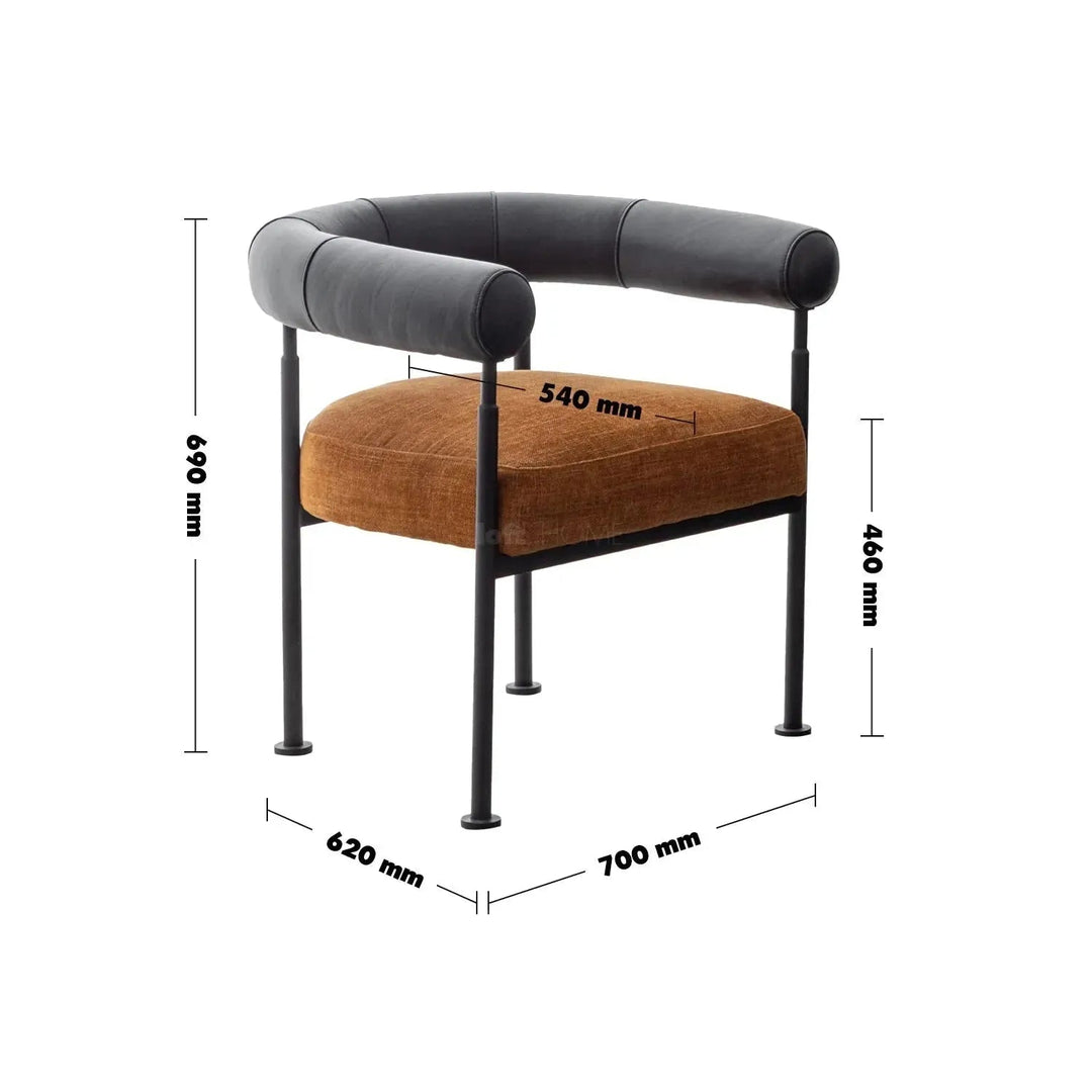 Industrial Faux Cashmere Leather Dining Chair NOST