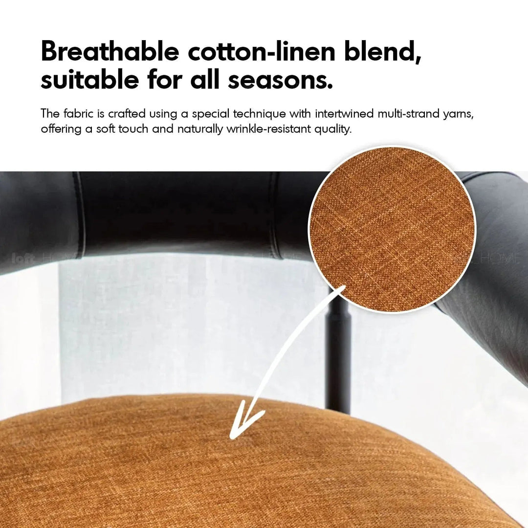 Industrial Faux Cashmere Leather Dining Chair NOST