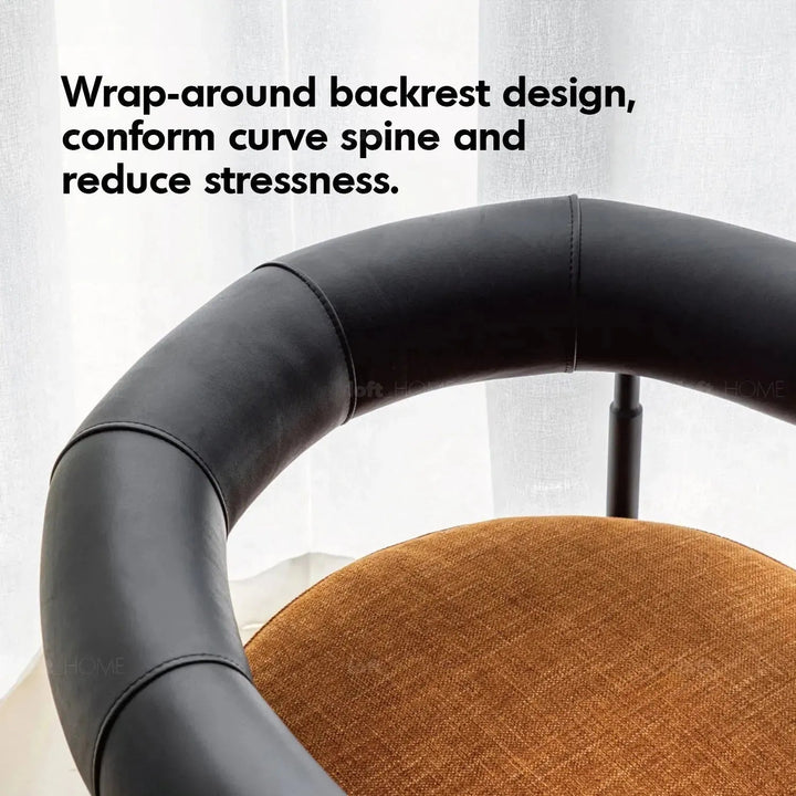 Industrial Faux Cashmere Leather Dining Chair NOST