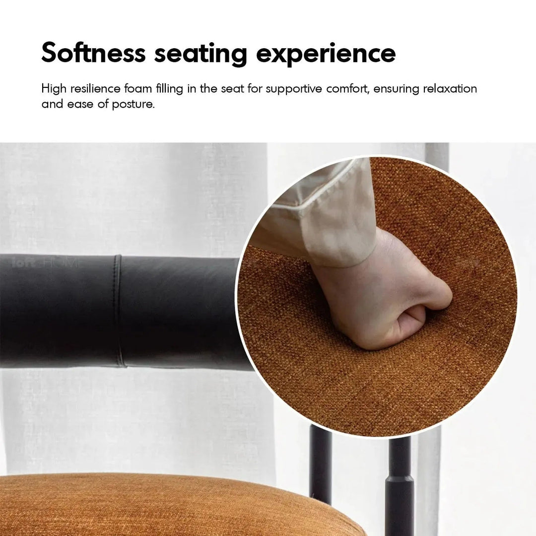 Industrial Faux Cashmere Leather Dining Chair NOST