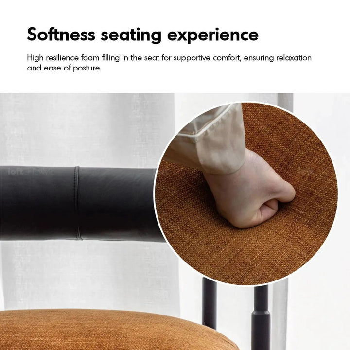 Industrial Faux Cashmere Leather Dining Chair NOST