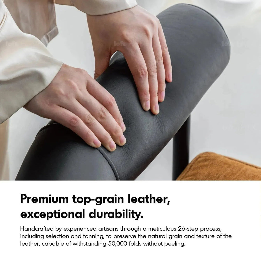 Industrial Faux Cashmere Leather Dining Chair NOST