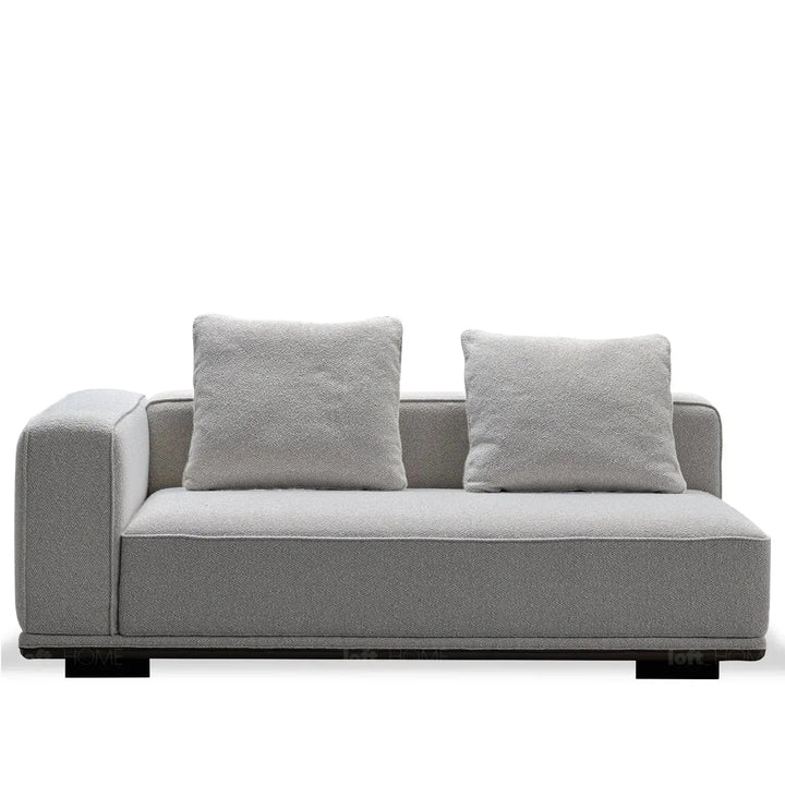 Minimalist mixed weave fabric modular corner 2 seater sofa eleganza in details.