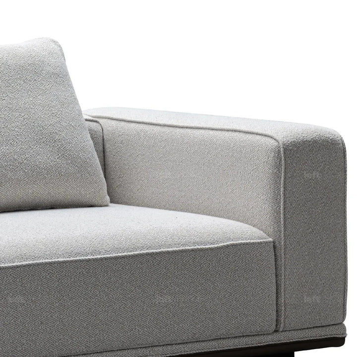 Minimalist mixed weave fabric modular corner 2 seater sofa eleganza in real life style.