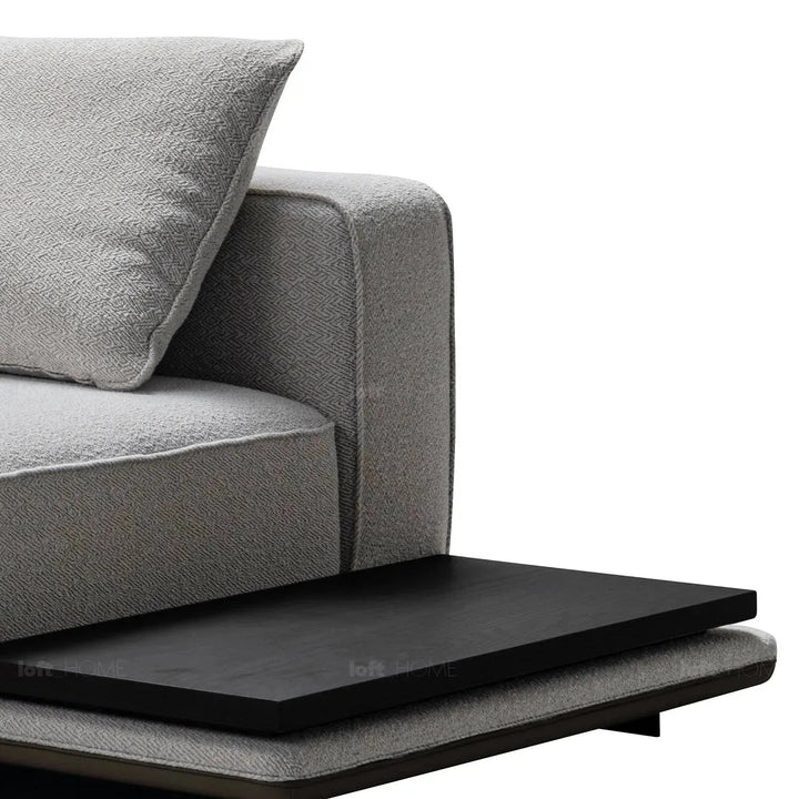 Minimalist mixed weave fabric modular l shape sectional sofa eleganza 3+l in close up details.