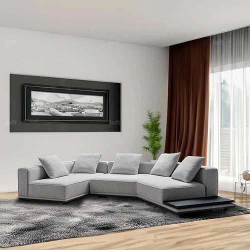 Minimalist Mixed Weave Fabric Modular L Shape Sectional Sofa ELEGANZA 2+L Good to Know Preview-1