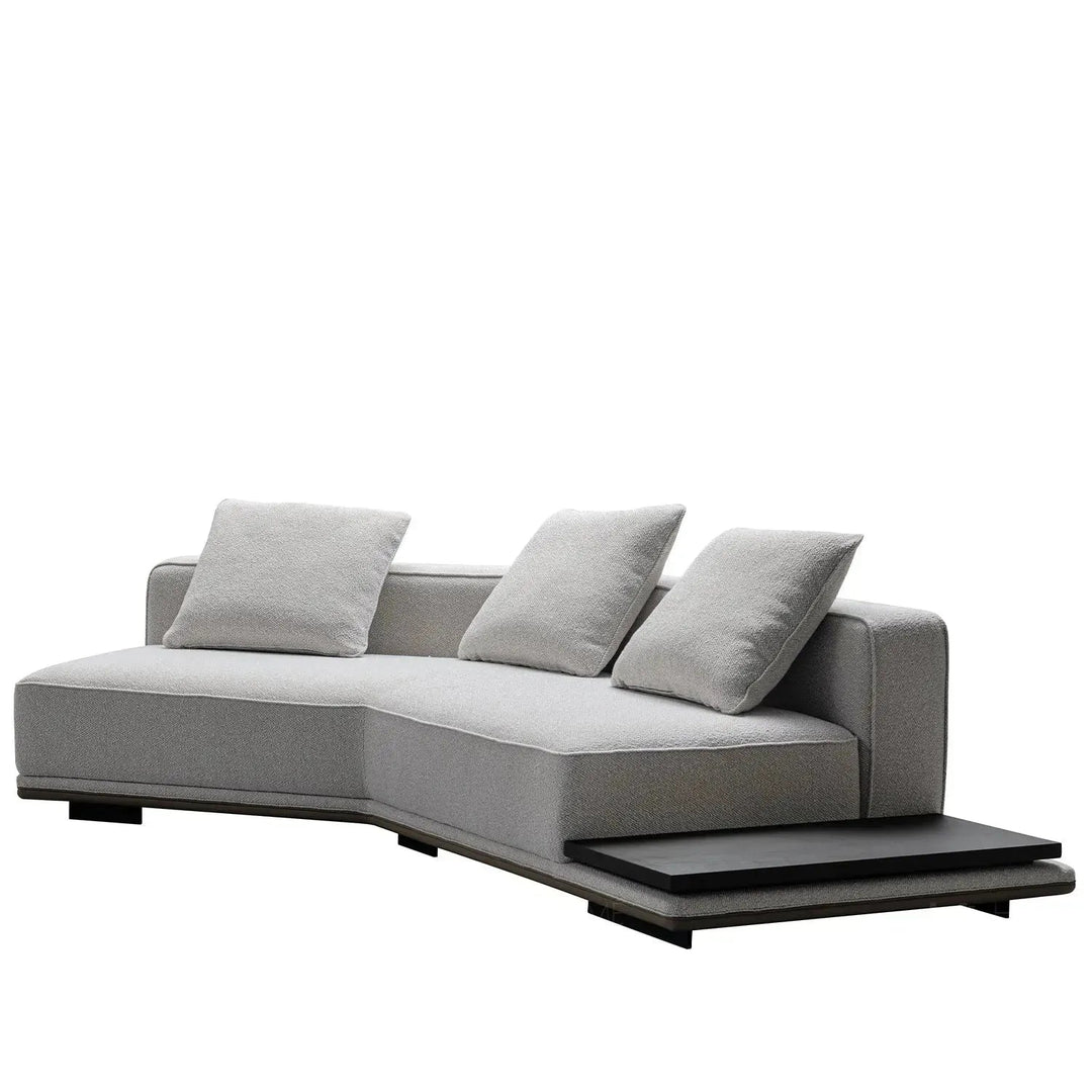 Minimalist mixed weave fabric modular l shape sectional sofa eleganza 7+l in details.