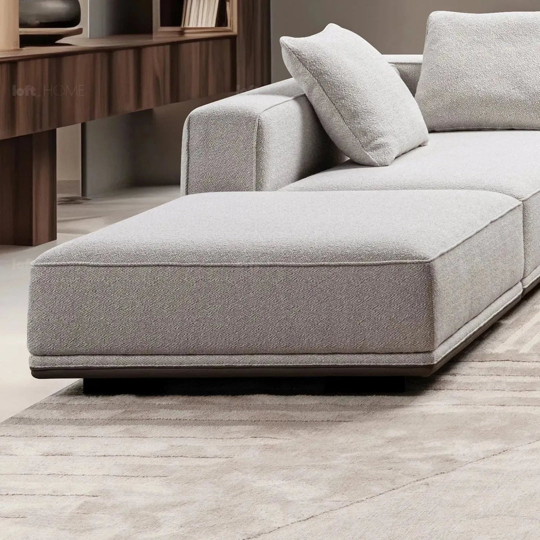 Minimalist Mixed Weave Fabric Modular Ottoman ELEGANZA