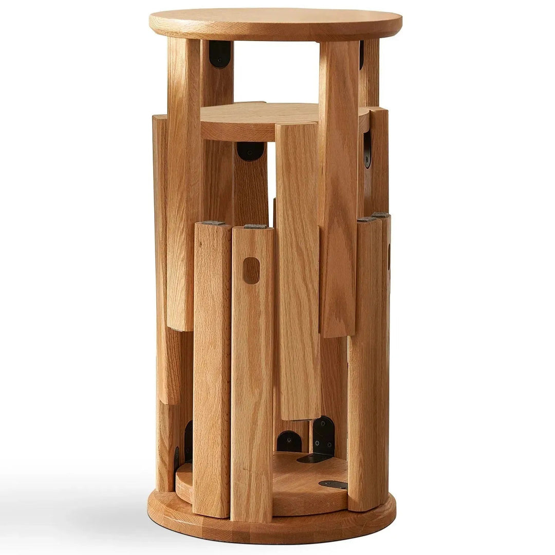 Scandinavian Oak Wood Stackable Stool HARVEST