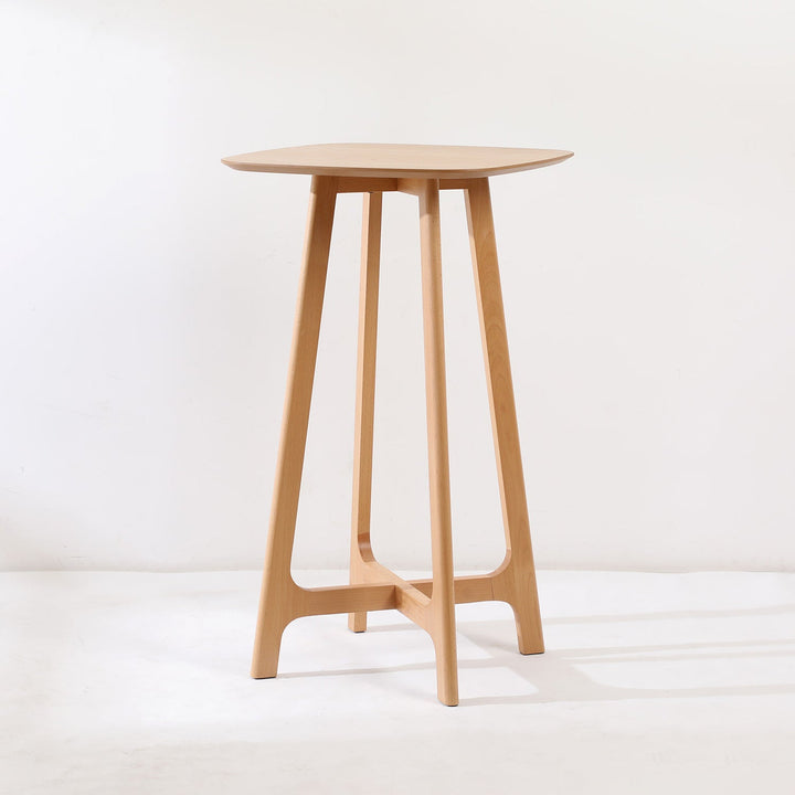 Scandinavian Oak Wood Veneer Round Bar Table ORBIT