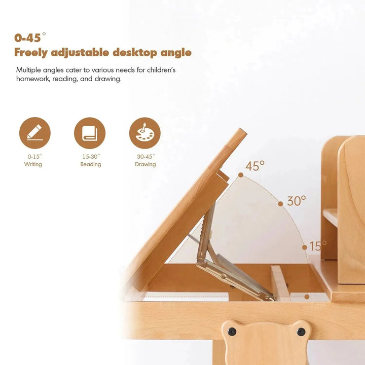 Scandinavian Wood Kids Study Table ELEVATE