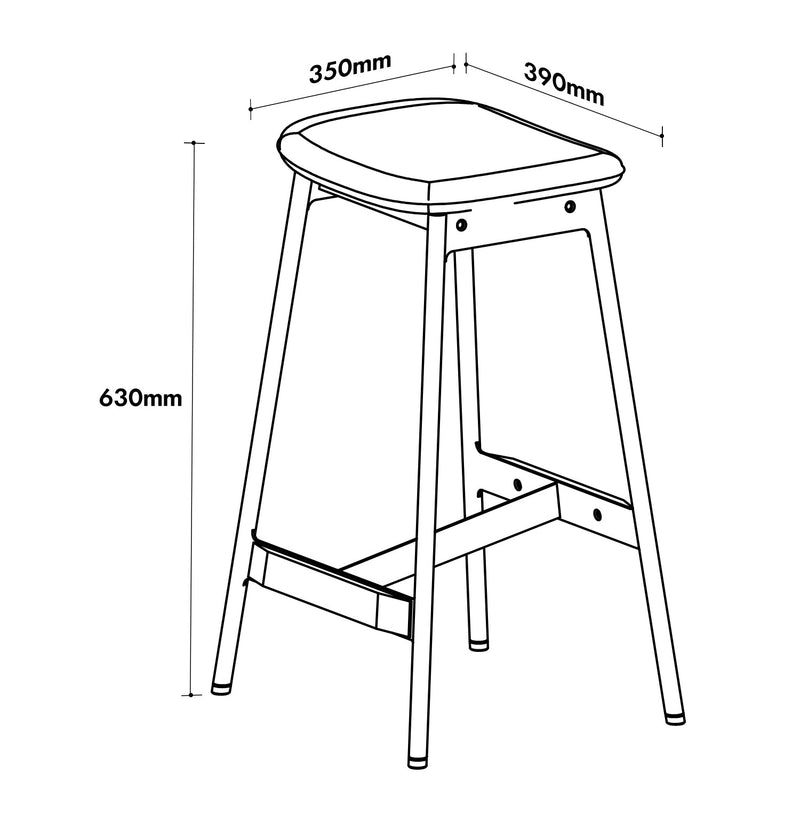 Bauhaus Boucle Fabric Bar Chair BIRD Size Chart