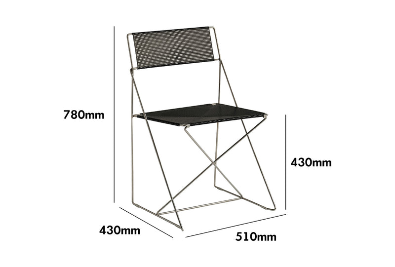 Bauhaus Steel Dining Chair X-LINE Size Chart