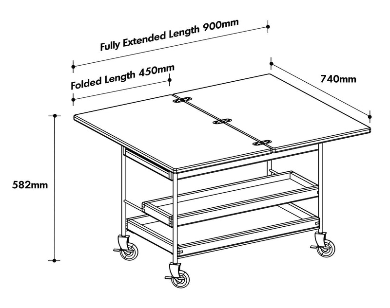 Scandinavian Cherry Wood Extendable Coffee Table TIMELESS Size Chart