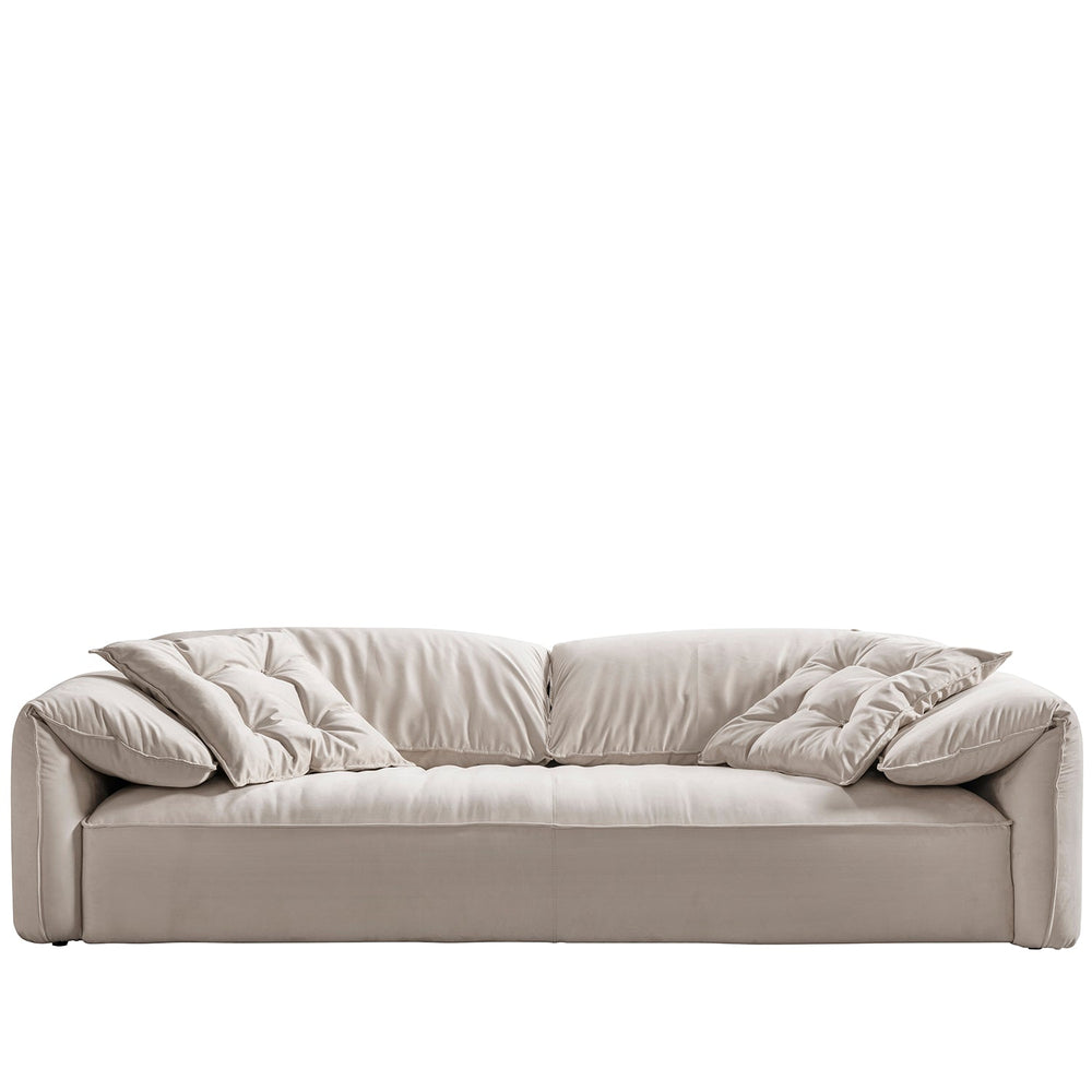 Contemporary suede fabric 3 seater sofa casablanca in white background.