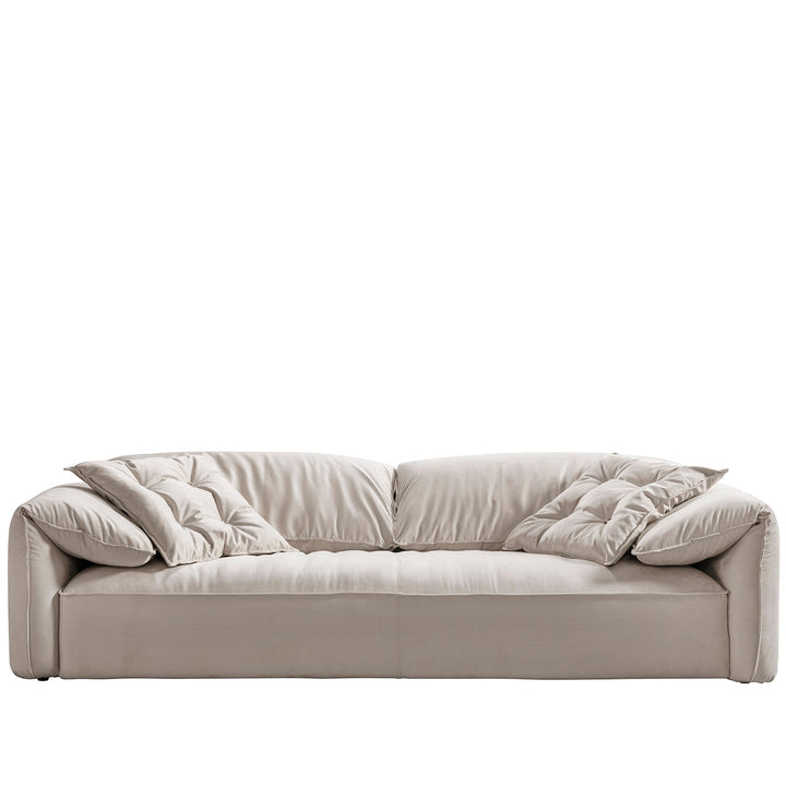 Contemporary suede fabric 3 seater sofa casablanca in white background.