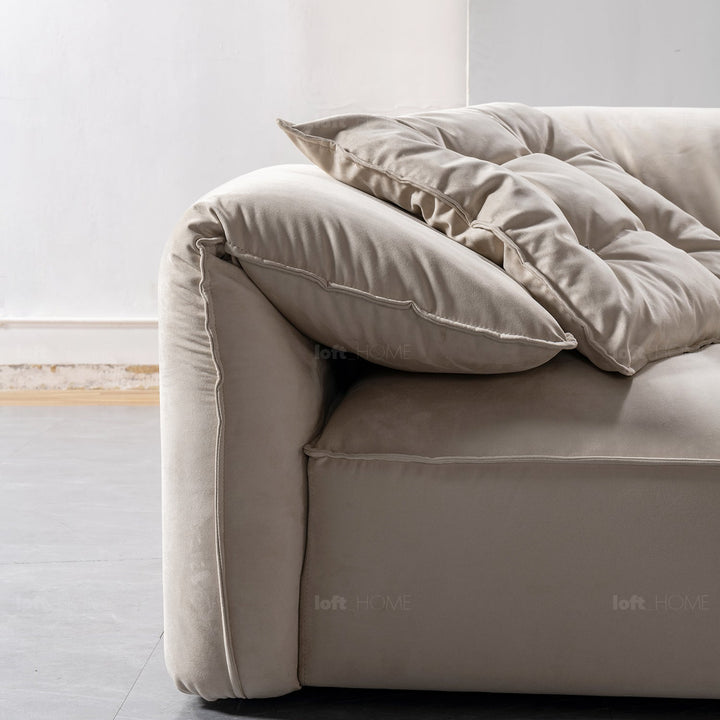 Contemporary suede fabric 3 seater sofa casablanca in details.