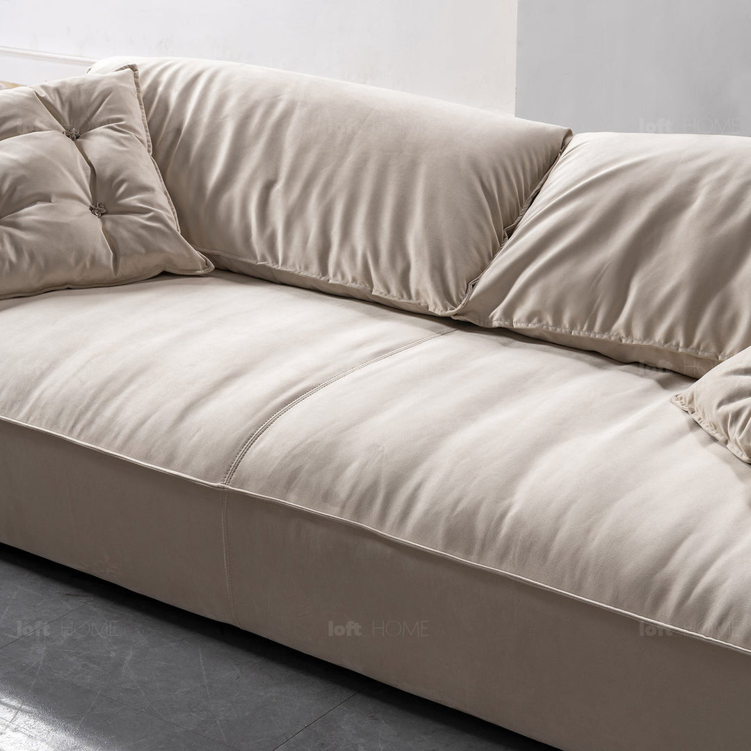 Bauhaus suede fabric 4 seater sofa casablanca environmental situation.