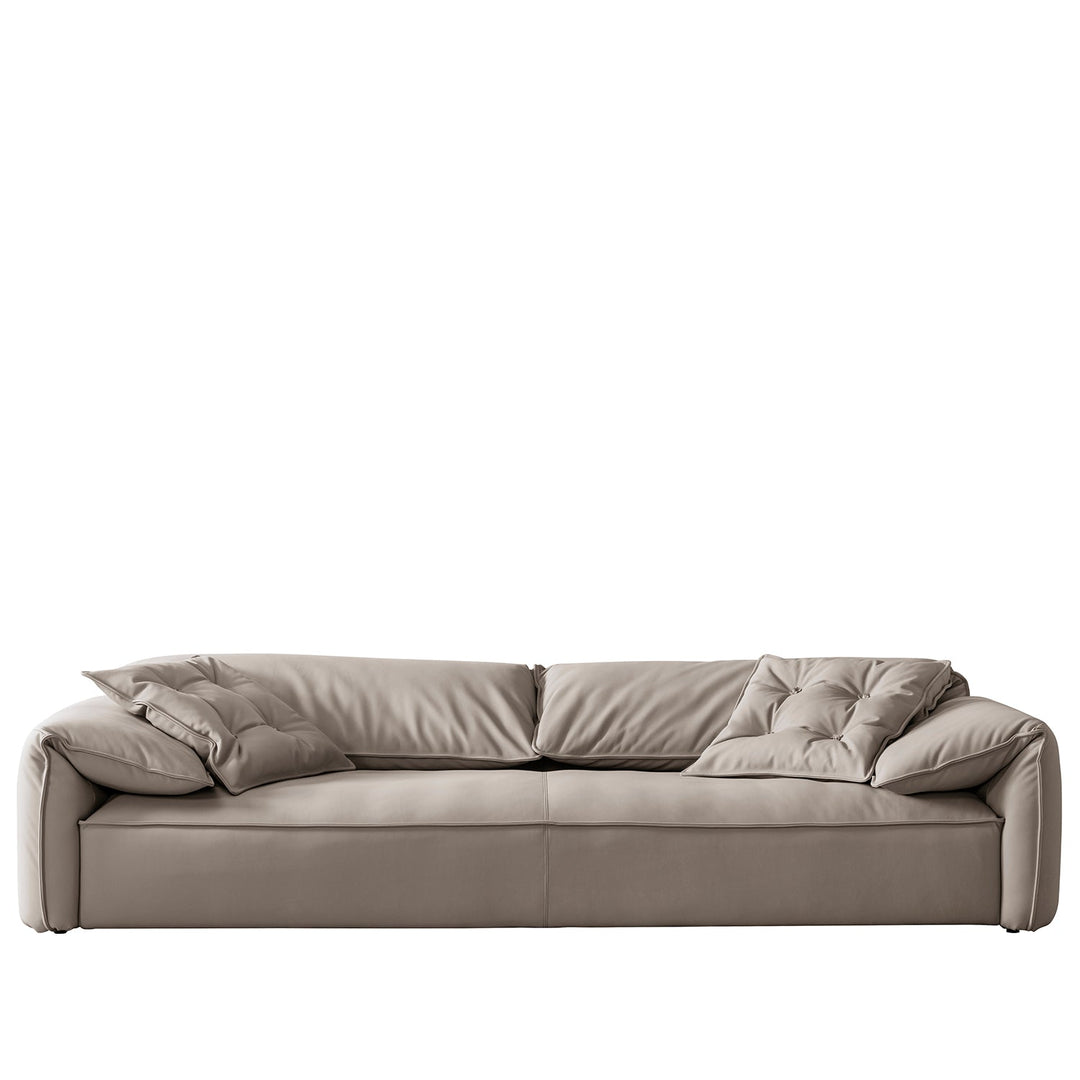 Contemporary suede fabric 4 seater sofa casablanca in white background.