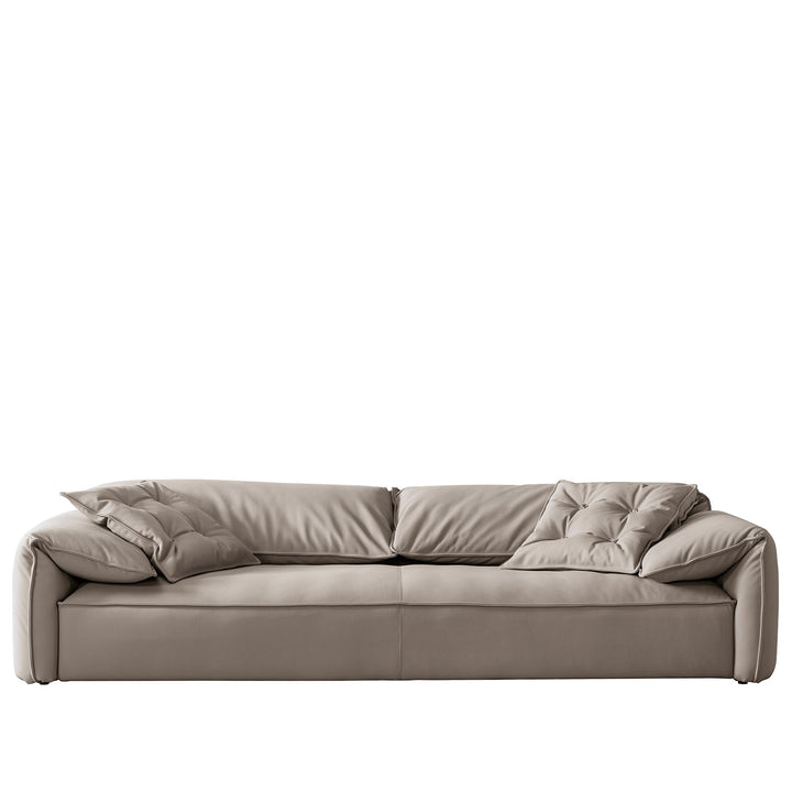 Contemporary suede fabric 4 seater sofa casablanca in white background.