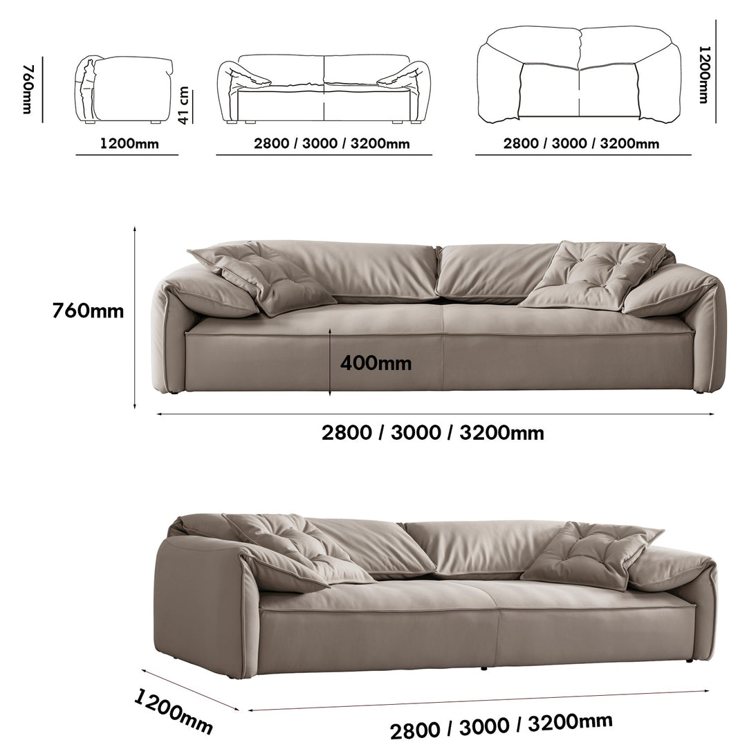 Contemporary Suede Fabric 4 Seater Sofa CASABLANCA