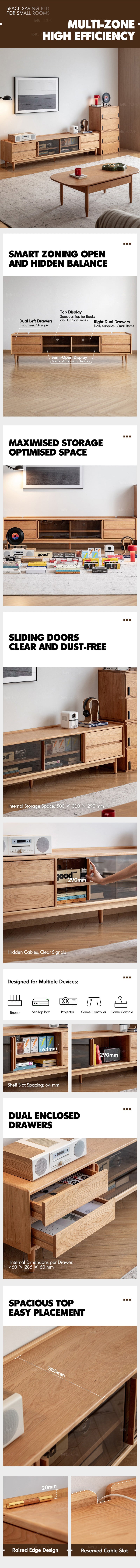 Scandinavian Cherry Wood TV Console VISTA More Details and Instruction_4
