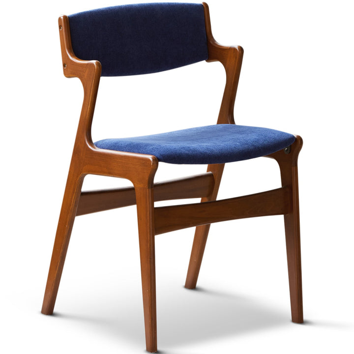 Vintage Beech Wood Chenille Velvet Fabric Dining Chair ZETA