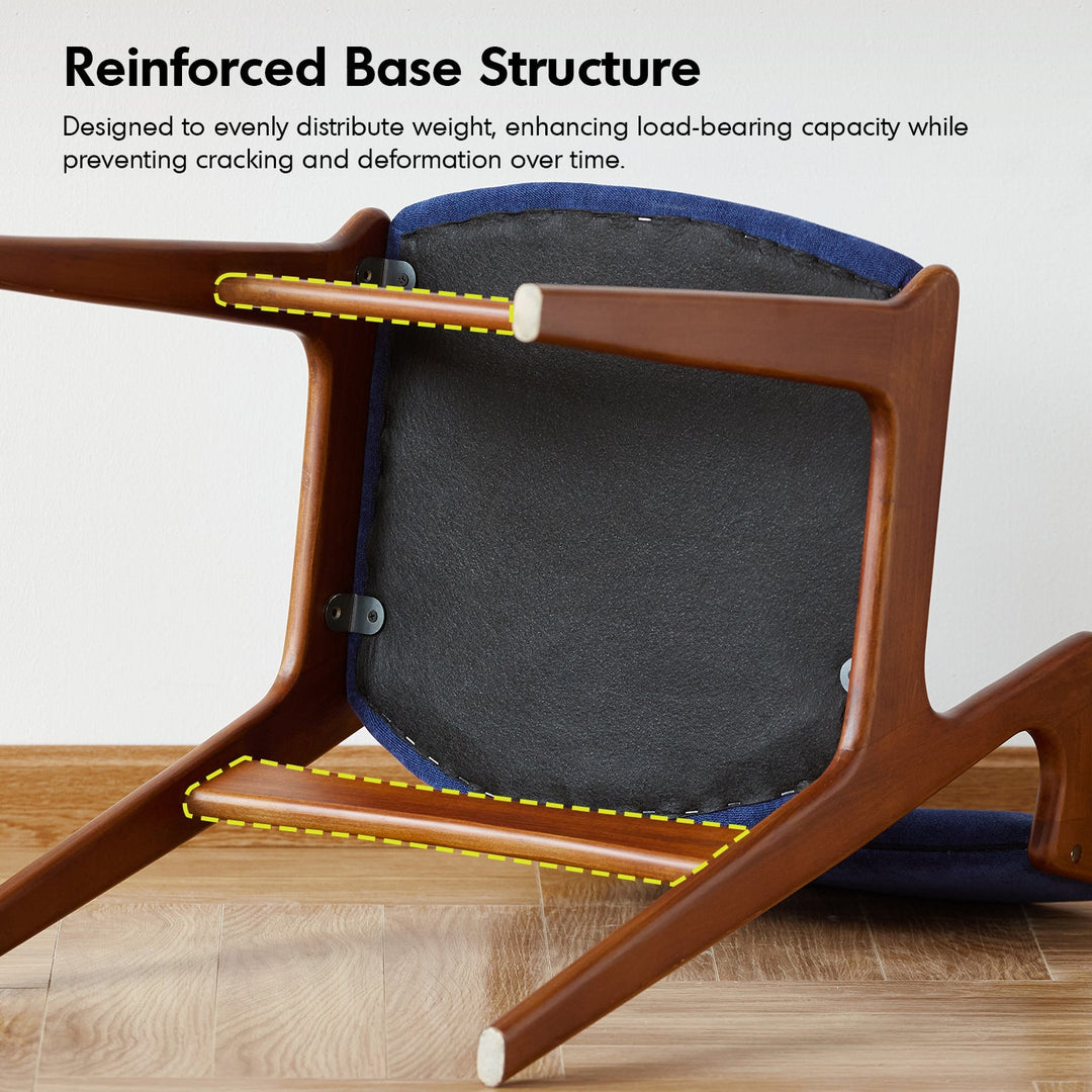 Vintage Beech Wood Chenille Velvet Fabric Dining Chair ZETA