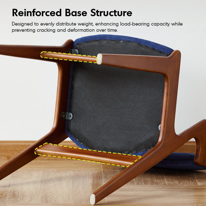 Vintage Beech Wood Chenille Velvet Fabric Dining Chair ZETA