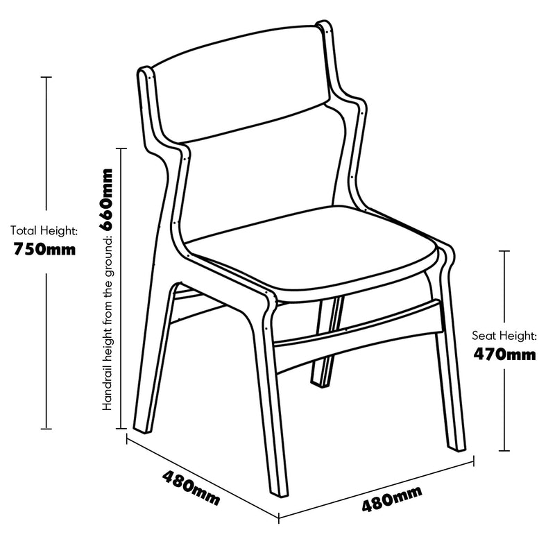 Bauhaus beech wood chenille velvet fabric dining chair zeta size charts.